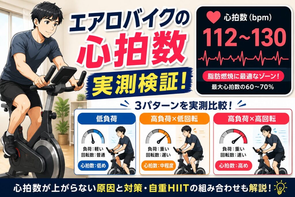 エアロバイク運動時の心拍数の目安を解説した記事